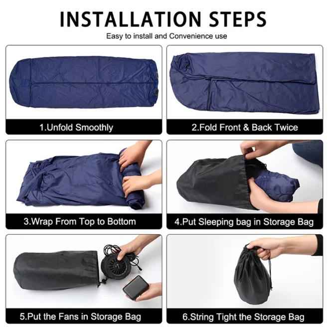 Customized Cooler Air Fan Electric Sleeping Bag - Image 3