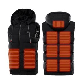 Winter new thermostatic intelligent heating vest 9 zones heating hooded vest heating jacket thermal vest for wholesale