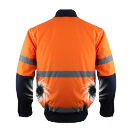 Summer Construction Uniforms with Heat-Sealed Reflective Tape and Fan Cooling Technology Cooling Vest for wholesale