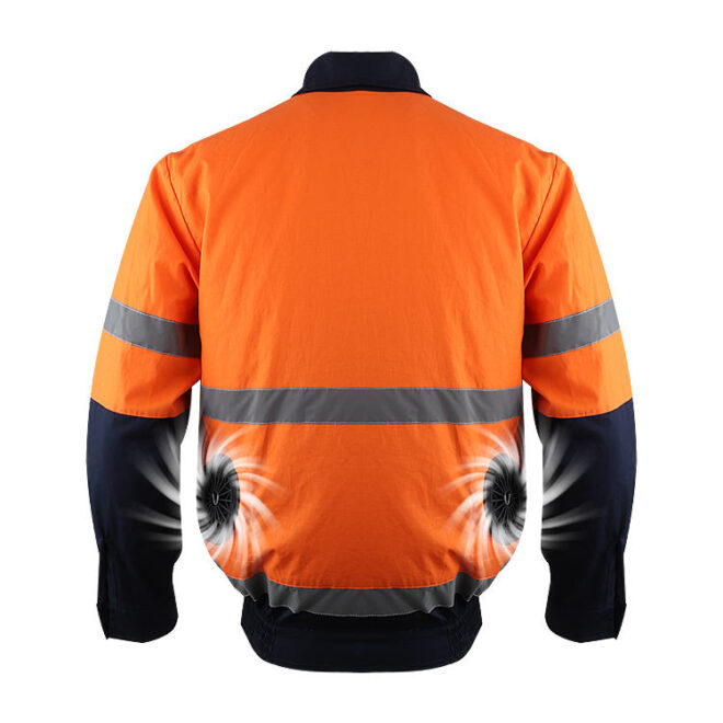 Summer Construction Uniforms with Heat-Sealed Reflective Tape and Fan Cooling Technology Cooling Vest for wholesale