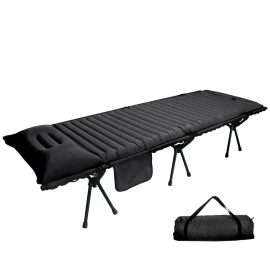 New Camping Cot Bed Aluminum Frame Lightweight Sleeping Mat Mattress Compact Foldable Inflatable Portable Folding Camping Cot