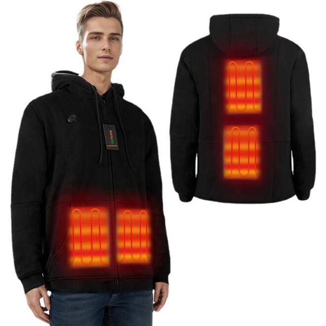 Breathable and Windproof Electric Heated Hoodie Sweatshirt for Sports and Walking - Image 2