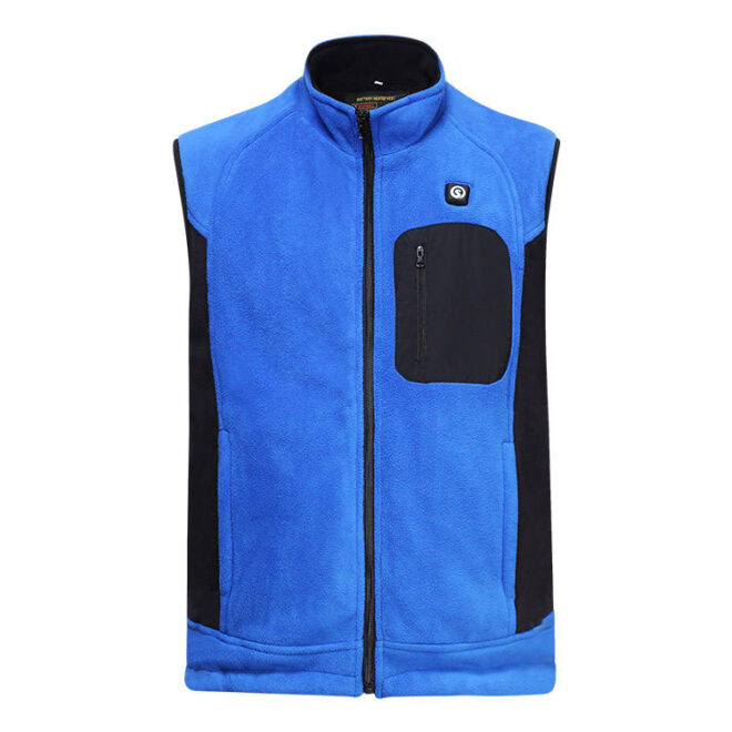 Plus Size Men's Heated Fleece Jacket Battery Powered Winter Vest for Casual Style and Motorcycle Riding - Image 3