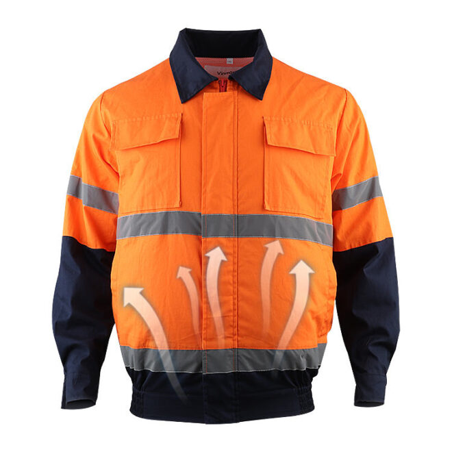 Summer Construction Uniforms with Heat-Sealed Reflective Tape and Fan Cooling Technology Cooling Vest for wholesale - Image 3