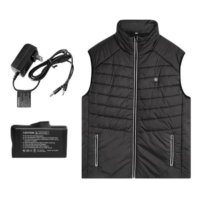 Windproof and Waterproof Men's Electric Heated Vest with 3 Temperature Control Levels for Winter Warmth - Image 4