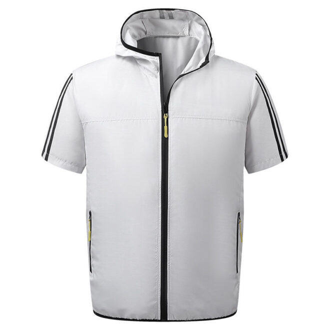 Summer Air Conditioning Cooling Vest Sun Protection Sportswear Lightweight Zipper Hooded Fishing Fan Skin Jacket for wholesale - Image 4