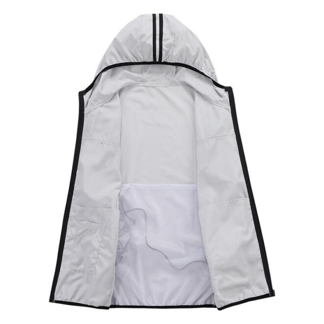 Summer Air Conditioning Cooling Vest Sun Protection Sportswear Lightweight Zipper Hooded Fishing Fan Skin Jacket for wholesale - Image 5