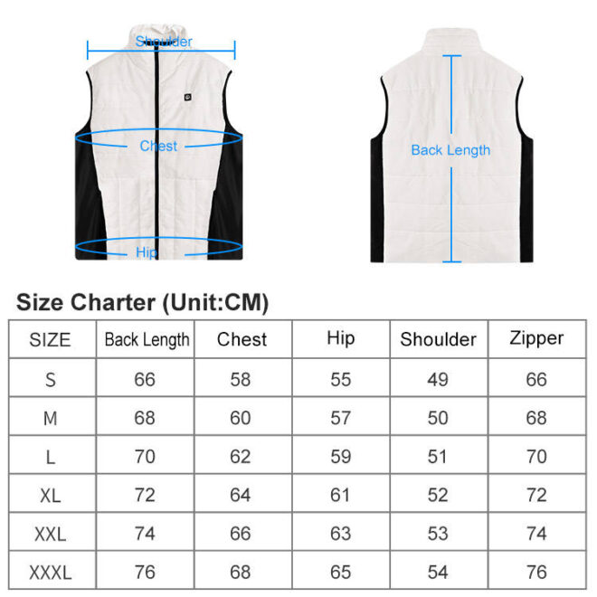 Unisex Fleece Electric Heated Waistcoat with Double Switch Cotton Filled Polyester Woven Vest for Casual Men's Winter Warmth - Image 7