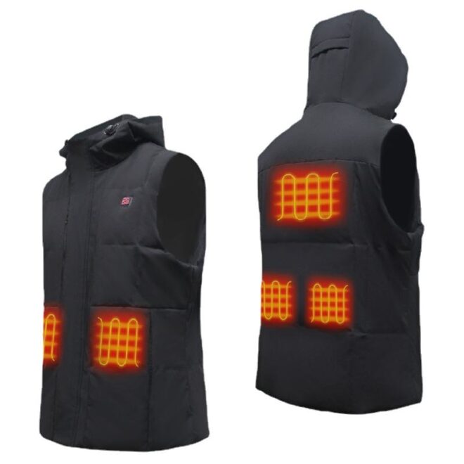 New Adjustable Thermal Heated Vest with Battery Pack 6 Heating Zones Soft Shell Fabric Casual Waistcoat for outdoor