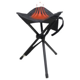 Foldable Heated Tripod Chair for Outdoor Activities Comfortable Lumbar Pillow and Seat Cushion