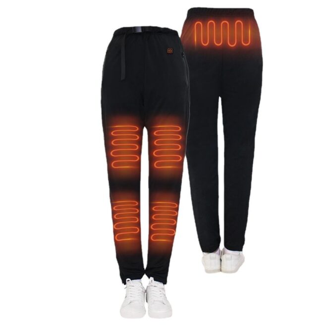 New Sports Mid-Waist Casual Sports Windproof Black Rapid USB Heated Sweatpants for winter - Image 2