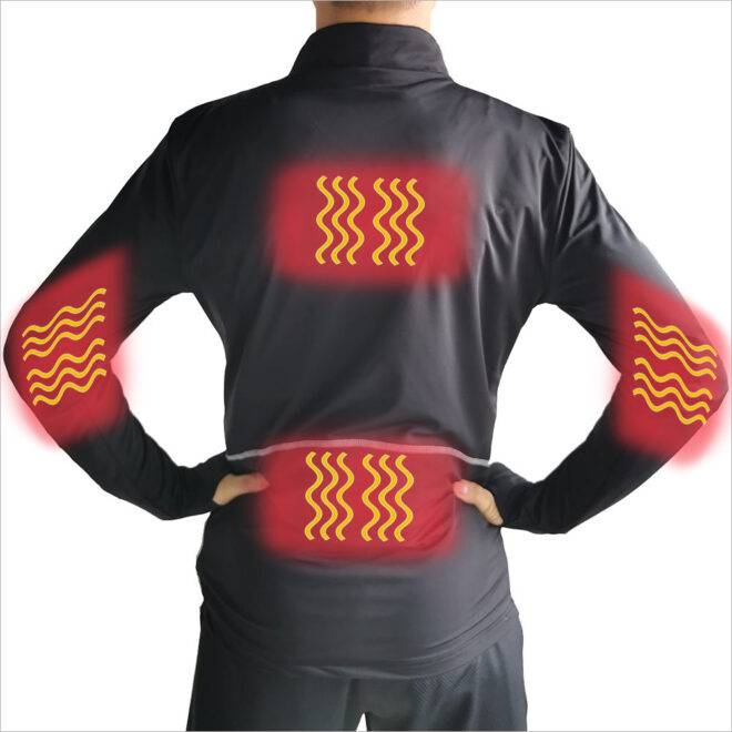 Sublimation Print Athletic Running Heating Long Sleeve Pullover Cotton Heated T-Shirt for outdoor training - Image 3