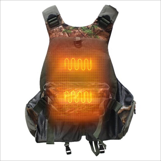 New Adjustable and Packable with Unisex Design Durable Polyester Heated Vest for Fishing - Image 3