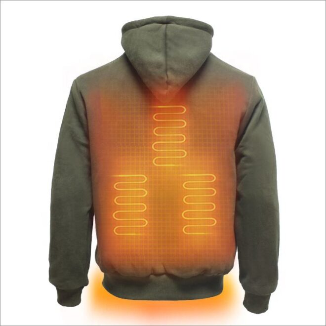 Rechargeable Battery Heated Hoodie for Fishing Fleece Jacket - Image 3