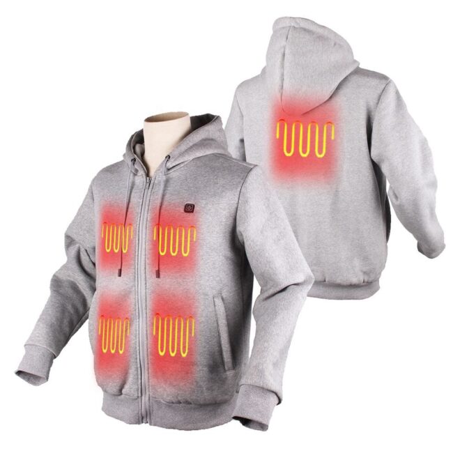 New Outdoor Winter Customized Battery Hoodies with Oversized Puff Design Heating Soft shell Heated Hoodie For Sports - Image 3