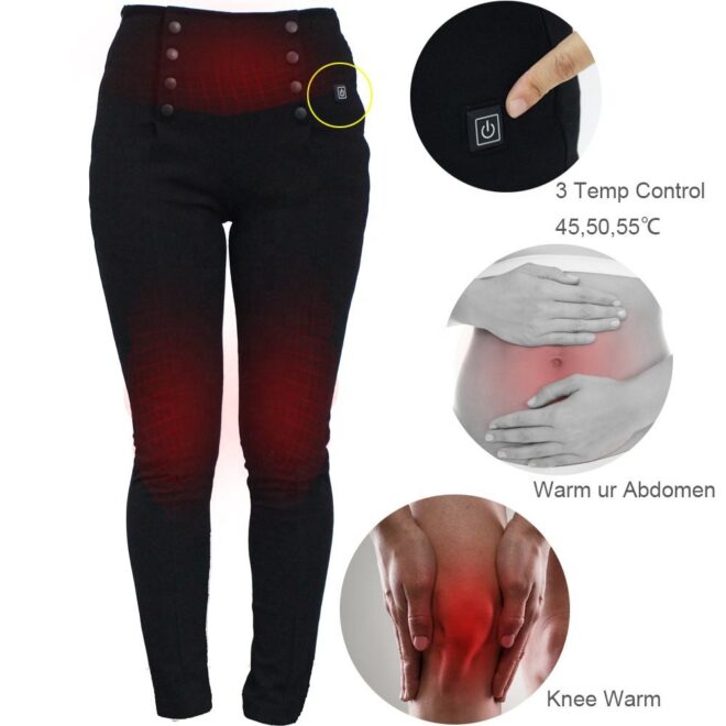 New Plus Size Thermal Underwear Women's Intelligent Heated Pants with USB Battery Heating clothing for outdoor - Image 4