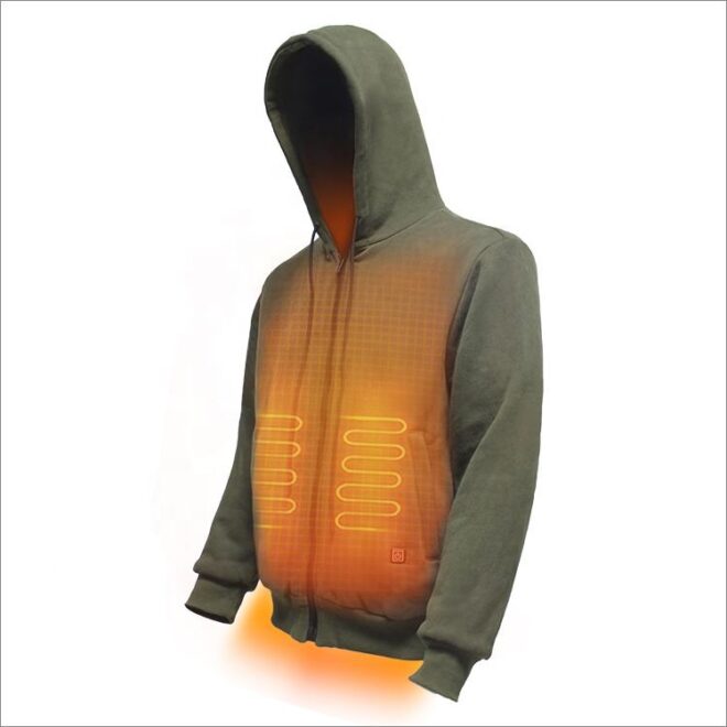 Rechargeable Battery Heated Hoodie for Fishing Fleece Jacket - Image 4