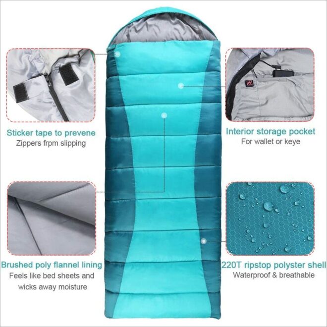 Outdoor Camping Sleeping Bag Portable Electric Heated Sleeping Bag for Outdoor Camping and Hiking - Image 4