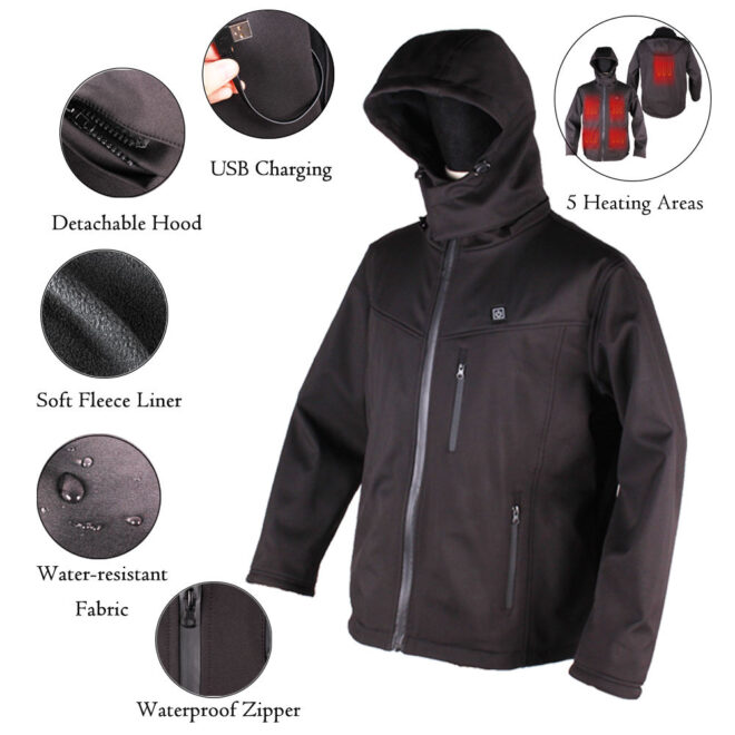 Winter Jacket Heated Waterproof Jacket for Men down Filled Winter Jacket windproof Men winter outdoor - Image 5