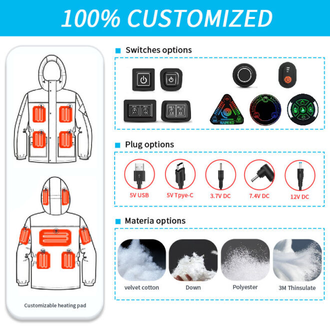 New Outdoor clothing Jacket Heated Vest with USB Rechargeable Battery Heating Jacket for Winter Hunting and Work - Image 5