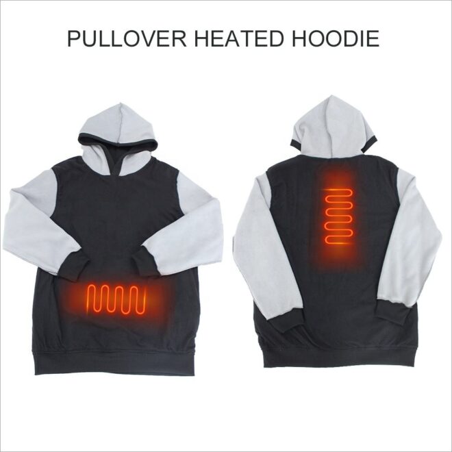 5V Unisex Heated Electric Sweatshirt Jacket Plus Size Cotton Zipper Solid Color Outdoor Sports for winter - Image 5