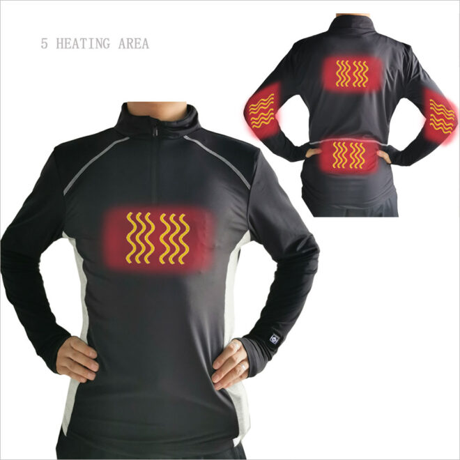 Sublimation Print Athletic Running Heating Long Sleeve Pullover Cotton Heated T-Shirt for outdoor training - Image 5