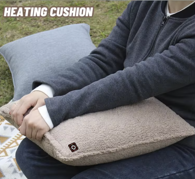 2-in-1 Heated Pillow and Vest XL Polyester Fabric Battery Heated for Home Office Use for Autumn Outer Wear - Image 6