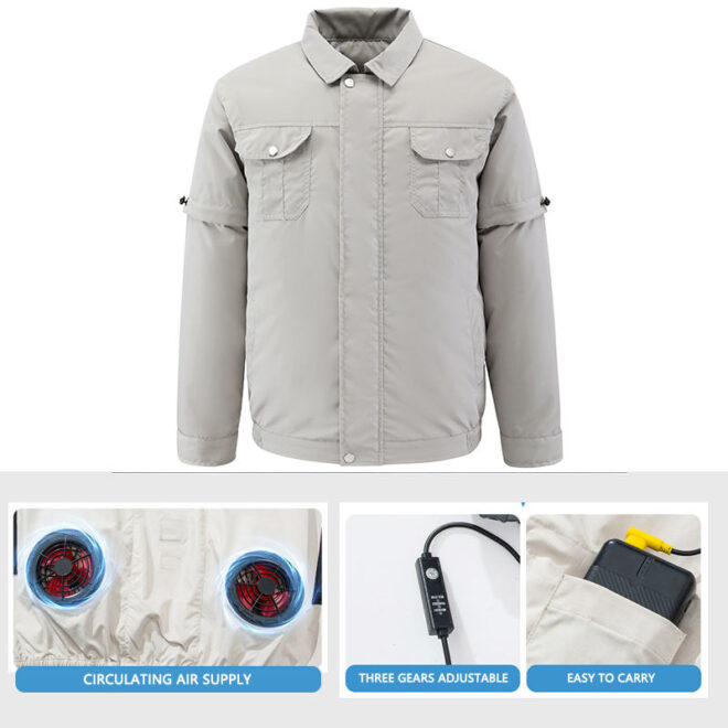 Detachable Jacket Cooling Vest for Heatstroke Prevention in Summer with Charging Fan - Image 7