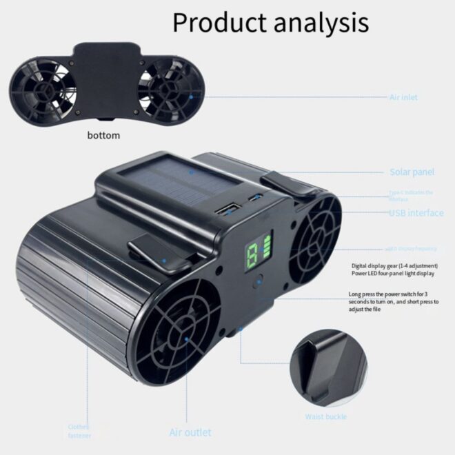 Solar hanging waist fan - Image 4