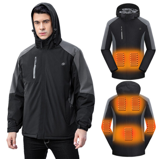 Winter outdoor windbreaker waterproof heated jacket - Image 2