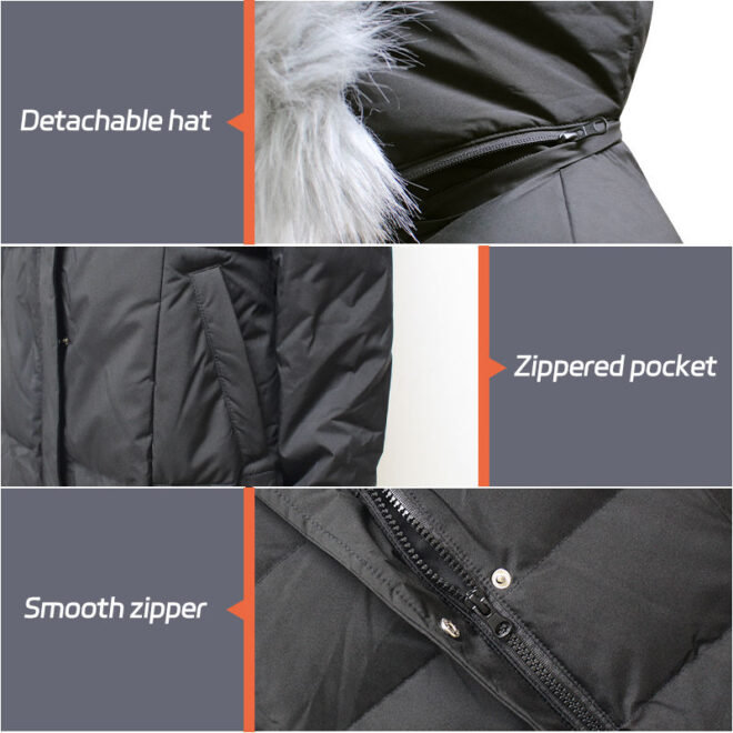 Down Feather Lightweight Winter Custom Logo Heated Jacket - Image 5