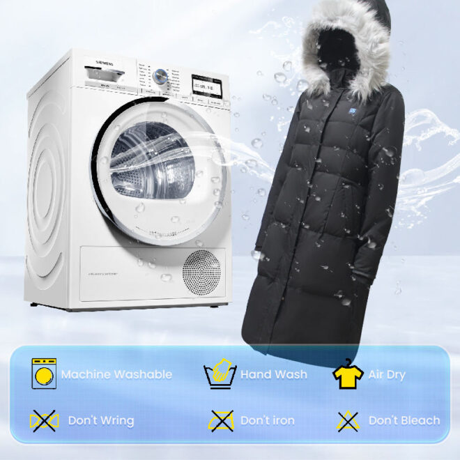 Down Feather Lightweight Winter Custom Logo Heated Jacket - Image 6