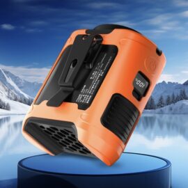 Fisherman’s Cooling Kit, Outdoor Waist Fan, Wearable Belt Clip Fan for Fishing & Hiking, IPX5 Water-Resistant, Long Battery Life, Adjustable Airflow, Tactical LED Light, USB-C Rechargeable