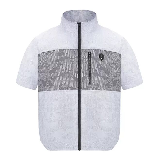 Cooling Fan Jacket with LED Light – Portable Air Conditioned Shirt for Summer Outdoor Work, Night Fishing, Hiking, and Camping