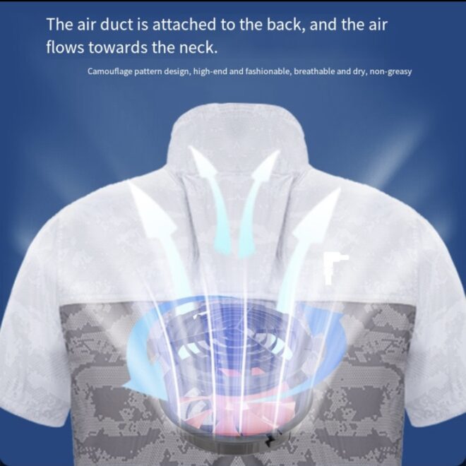 Cooling Fan Jacket with LED Light – Portable Air Conditioned Shirt for Summer Outdoor Work, Night Fishing, Hiking, and Camping - Image 7