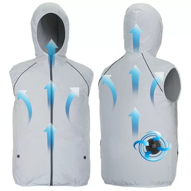 Portable Cooling Vest with Fan – Unisex Air-Conditioned Hooded Jacket for Summer Outdoor Work & Sports - Image 3