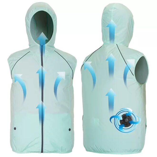Portable Cooling Vest with Fan – Unisex Air-Conditioned Hooded Jacket for Summer Outdoor Work & Sports - Image 6