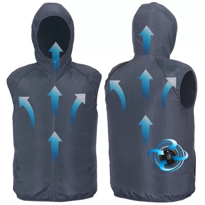 Portable Cooling Vest with Fan – Unisex Air-Conditioned Hooded Jacket for Summer Outdoor Work & Sports - Image 4