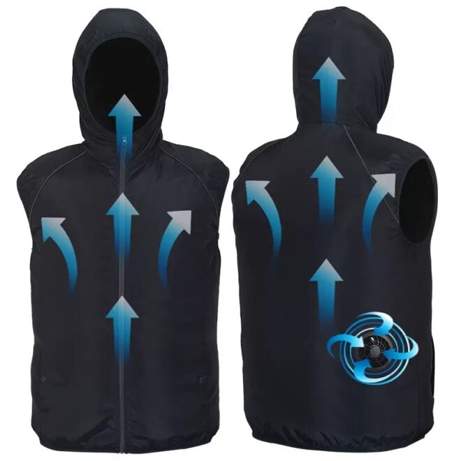 Portable Cooling Vest with Fan – Unisex Air-Conditioned Hooded Jacket for Summer Outdoor Work & Sports - Image 5