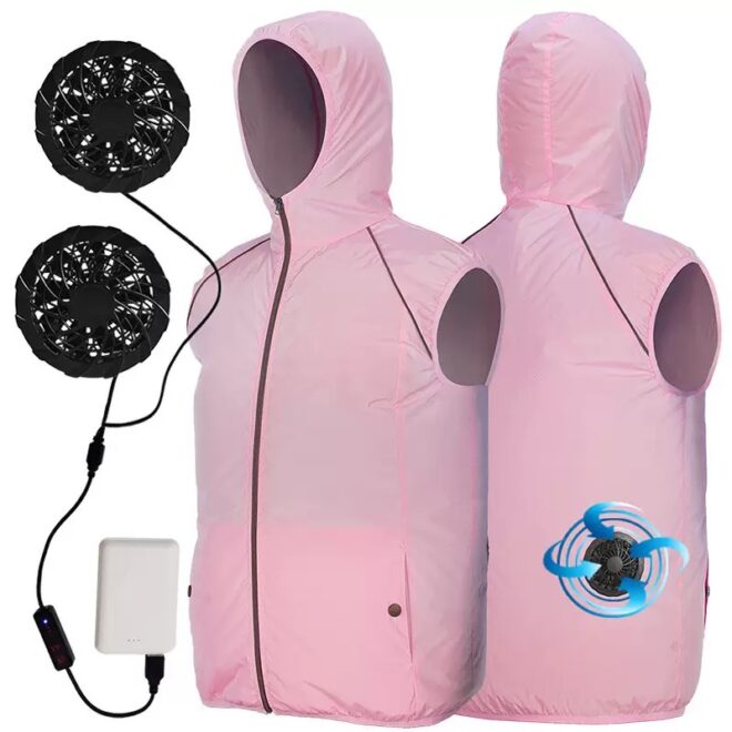 Portable Cooling Vest with Fan – Unisex Air-Conditioned Hooded Jacket for Summer Outdoor Work & Sports - Image 7