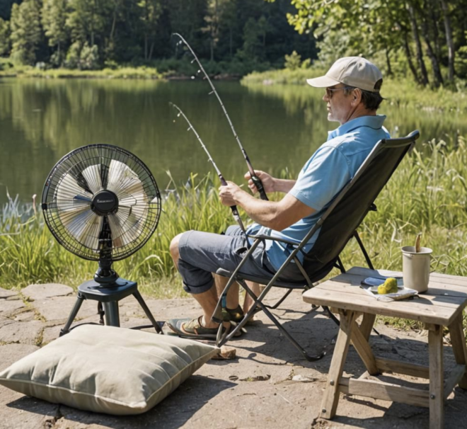 Outdoor Fishing Fan-Cooled Seat Cushion fan-cooled seat for summer outdoor activities - Image 2