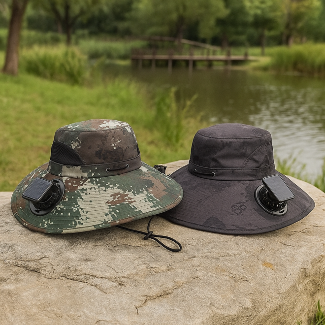 Solar-Powered Dual Fan Sun Hat – Wide Brim UV Protection Cooling Hat for Hiking, Fishing & Outdoor Activities - Image 5