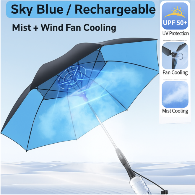 Multifunction Fan Umbrella – Cooling, UV Protection & Windproof - Image 6