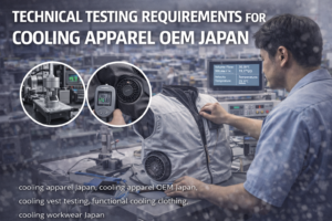 cooling apparel Japan laboratory testing showing fan cooling vest airflow and performance measurement